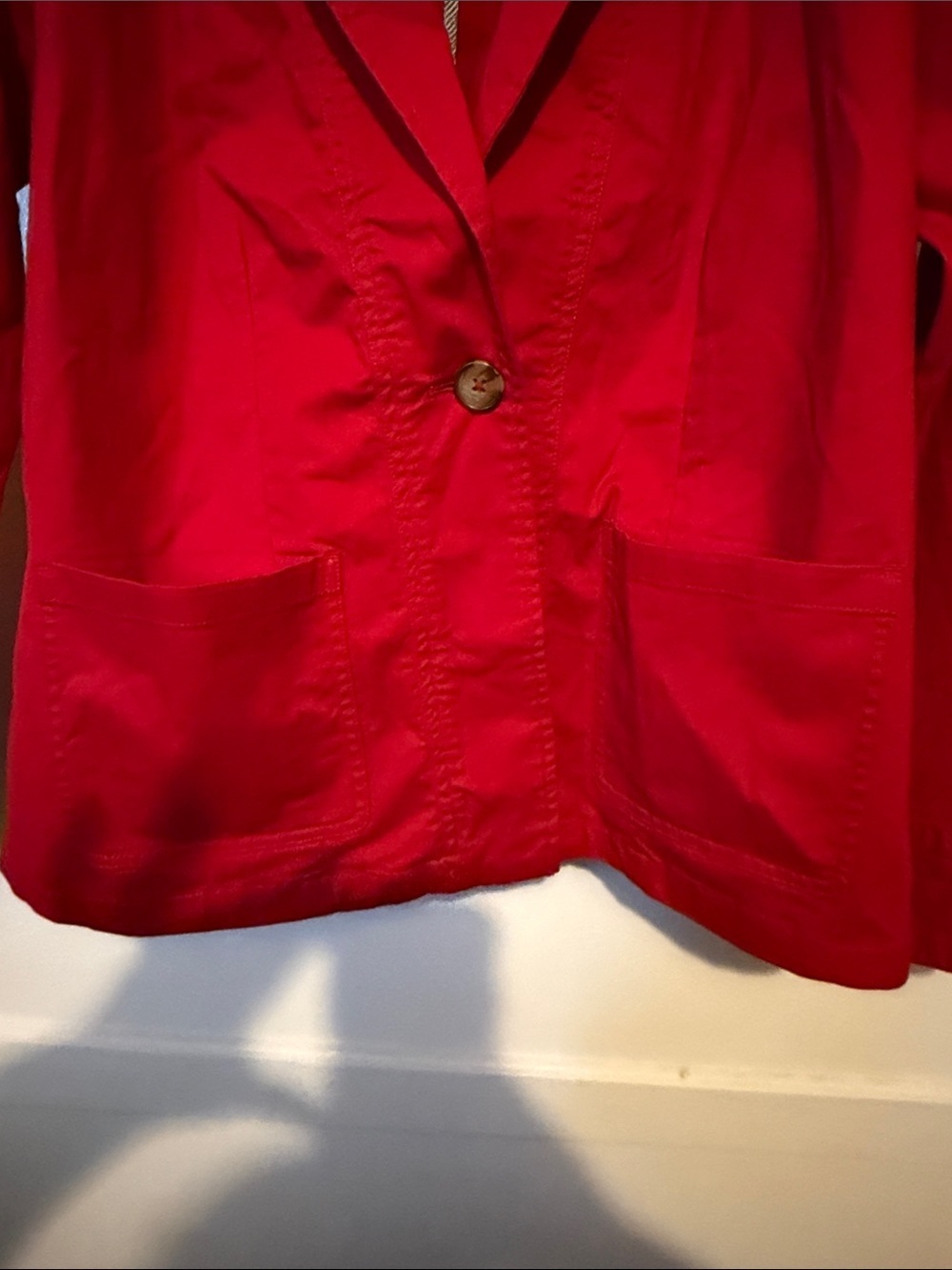 Joan Rivers Red Cotton Single-Button Blazer - Picture 4 of 7